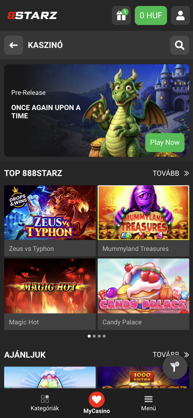 888Starz mobile kaszinó