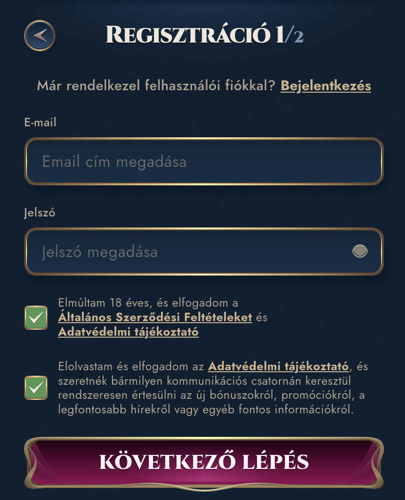 Rich Royal casino regisztráció