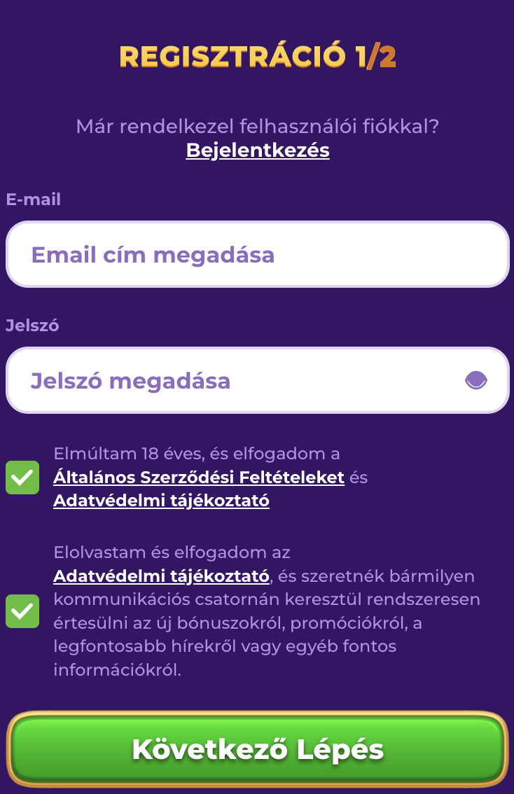 RoyalGame casino regisztráció