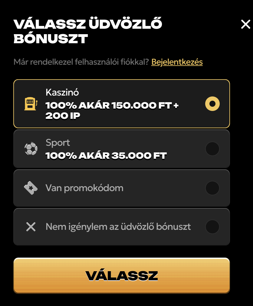 Spinsy casino login Spinsy kaszinó regisztráció