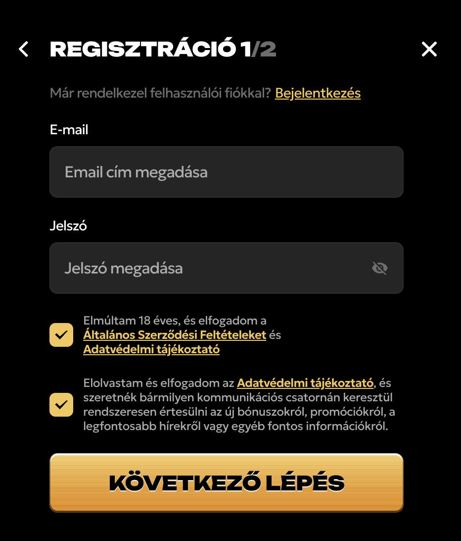 belépés Spinsy kaszinó Spinsy regisztráció