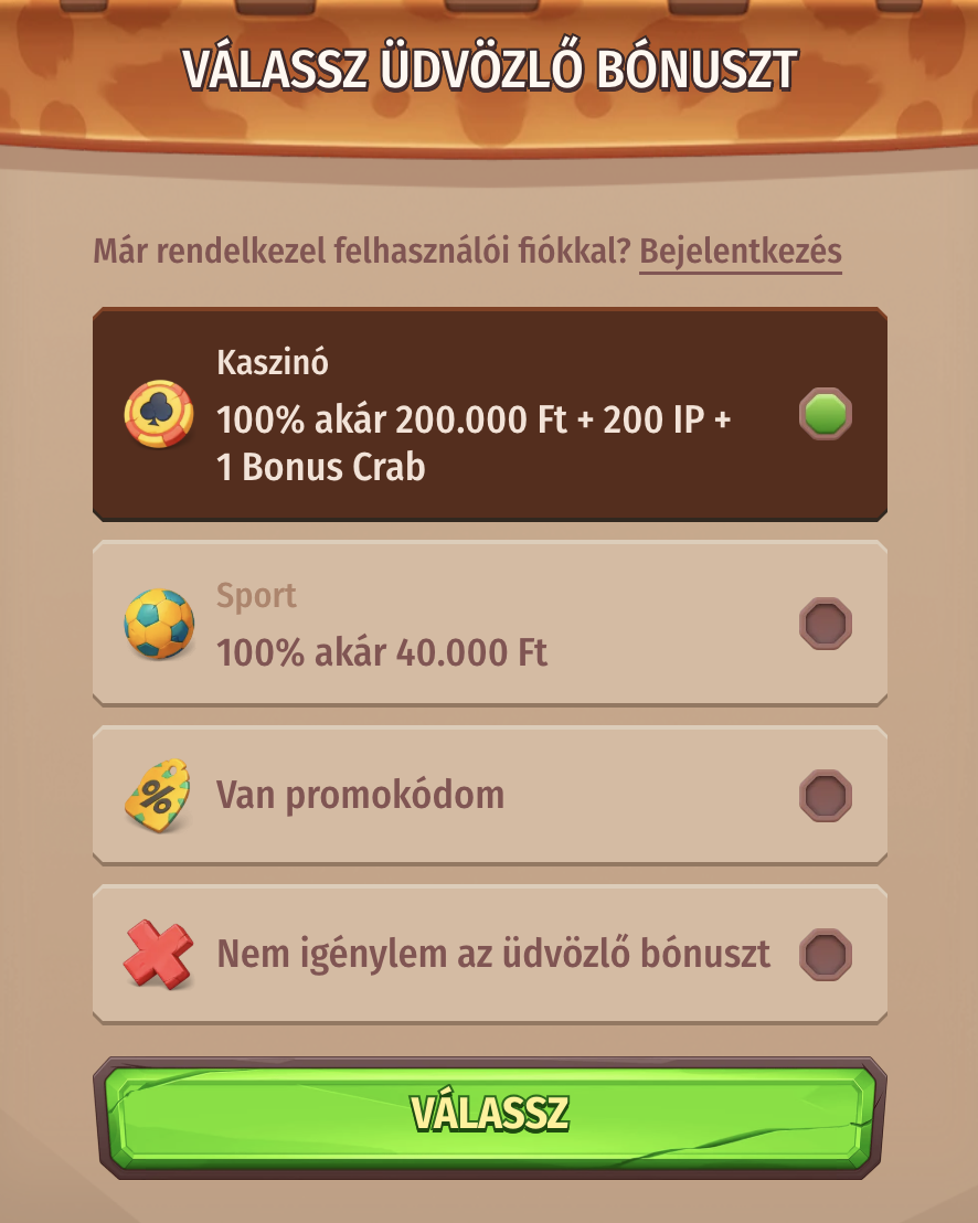 Stone Vegas regisztráció