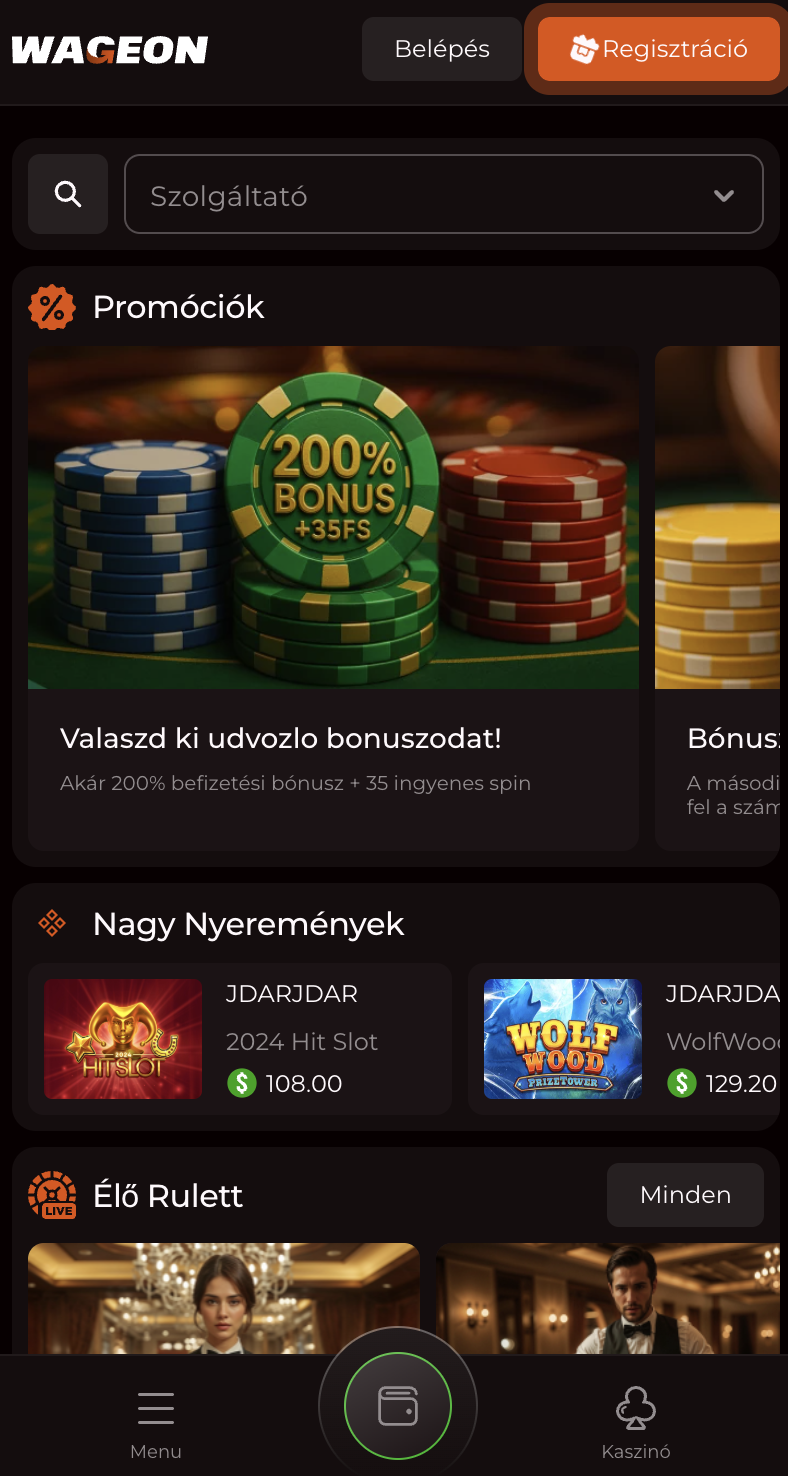 Wageon mobile kaszinó