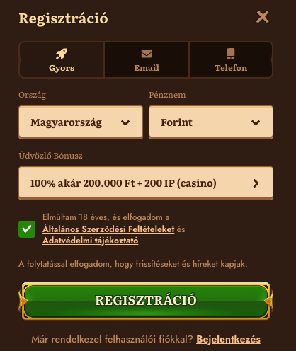 WildRobin casino regisztráció